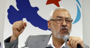 Rached Ghannouchi, leader of the Islamist Ennahda movement, Tunisia's main Islamist political party, speaks at a news conference in Tunis July 19, 2011. Ghannouchi on Tuesday denied any responsibility for the wave of violent protests in the capital and other cities in recent days.
 REUTERS/Zoubeir Souissi (TUNISIA - Tags: POLITICS CIVIL UNREST)